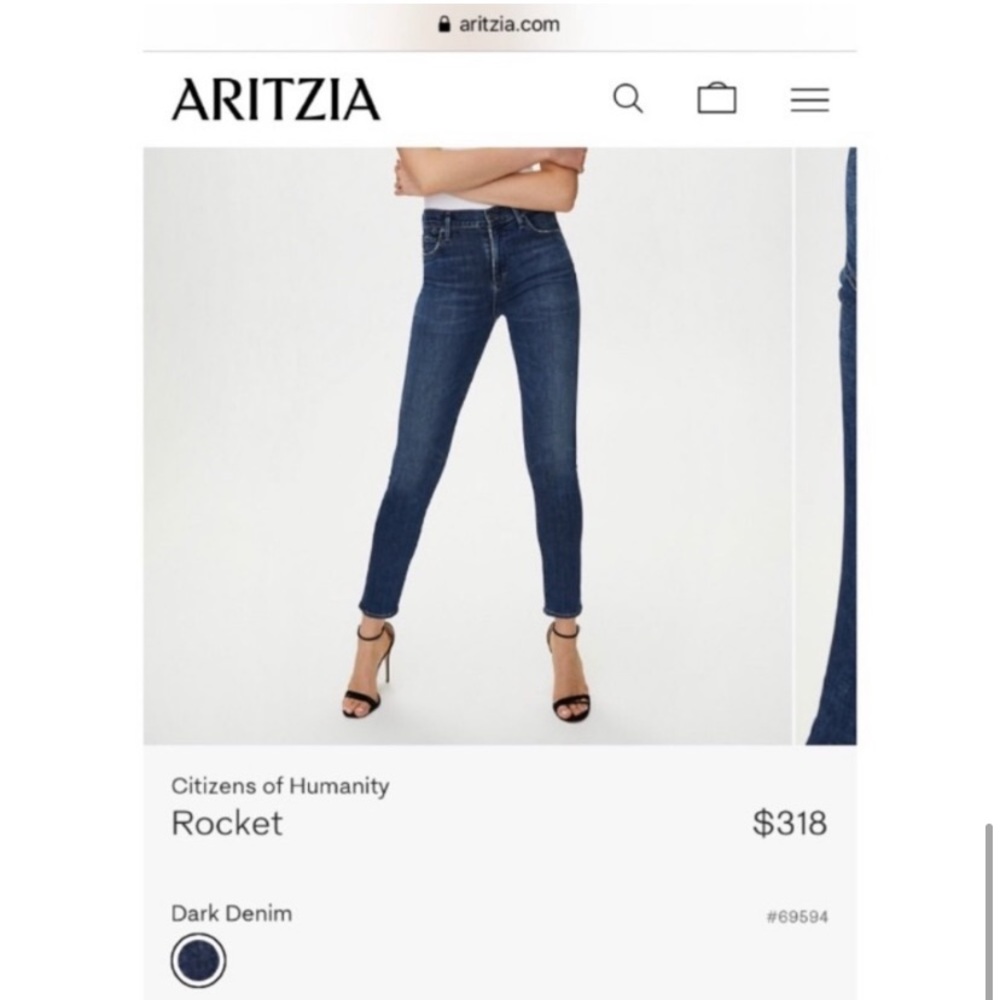 Citizens of Humanity size 27 rocket high rise skinny jeans